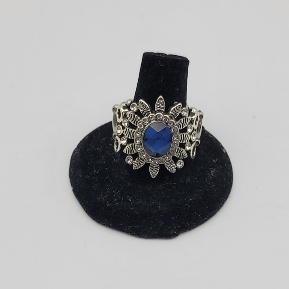 Paparazzi  burn bright blue flower ring - Picture 2 of 4